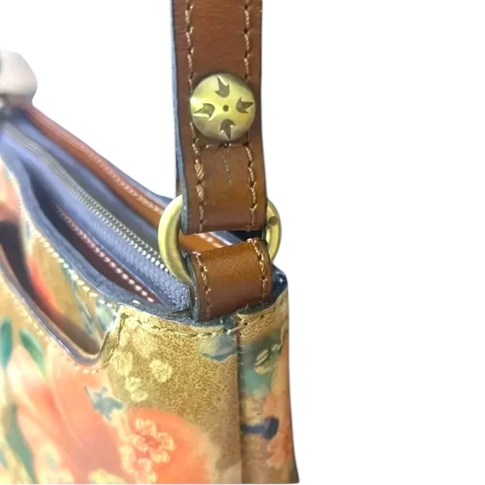 Patricia Nash Alyssa Italian Floral leather  crossbody shoulder bag. - Picture 15 of 16